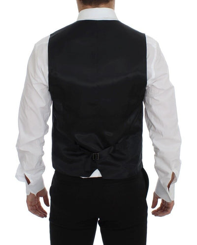 Dolce & Gabbana Graues Woll-Seiden-Kleid Weste Gilet