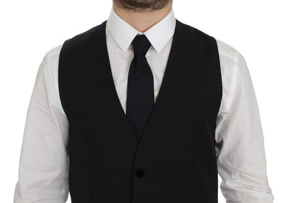 Dolce & Gabbana Schwarze Wolle Formal Dress Vest Gilet Weste