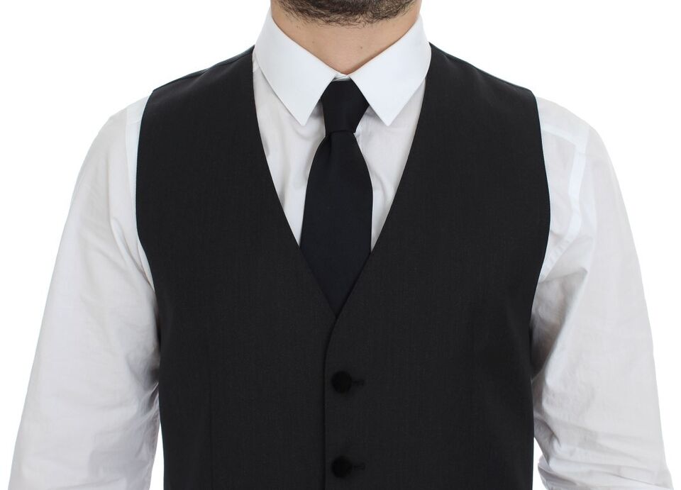 Dolce & Gabbana Graue Wolle Formal Dress Vest Gilet Weste