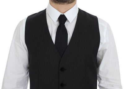 Dolce & Gabbana Graue Wolle Formal Dress Vest Gilet Weste