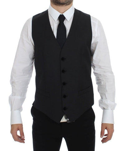 Dolce & Gabbana Graue Wolle Formal Dress Vest Gilet Weste