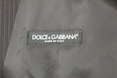 Dolce & Gabbana Schwarz gestreifte einreihige Wollweste