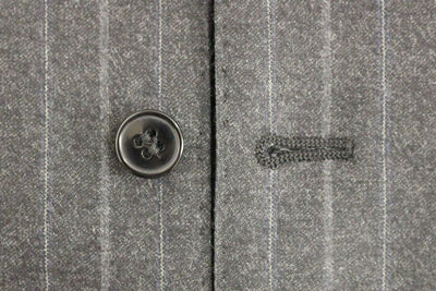 Dolce & Gabbana Grau gestreifte Woll-Logo-Weste Gilet Weste