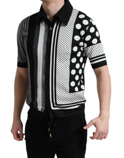 Dolce & Gabbana Schwarz Weiß Pullover Strickjacke Polo Pullover