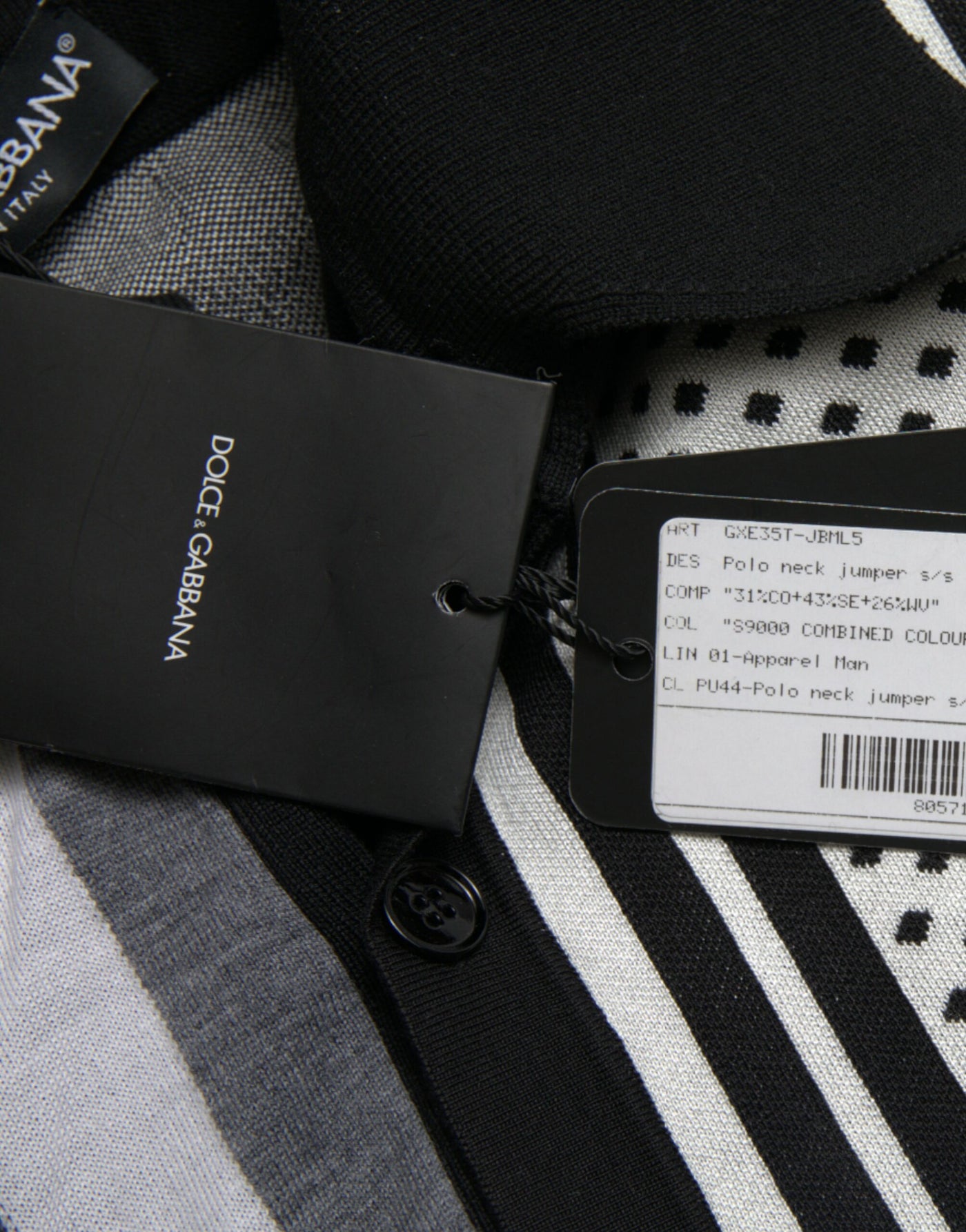 Dolce & Gabbana Schwarz Weiß Pullover Strickjacke Polo Pullover