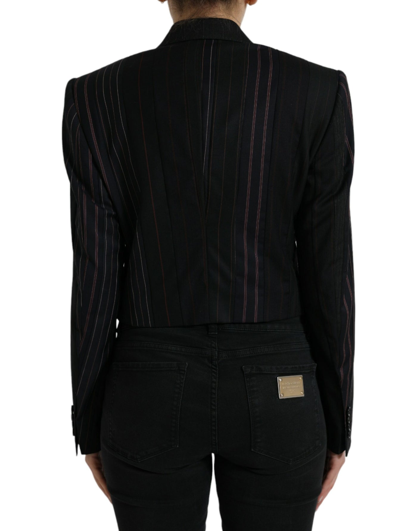 Dolce & Gabbana Schwarz gestreifte SICILIA Zweireiher-Jacke