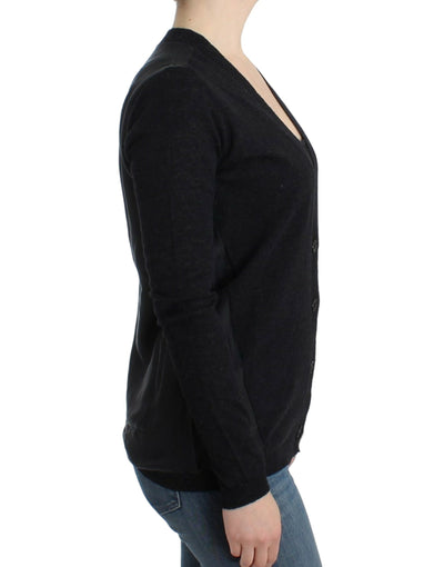 Costume National Graue Strickjacke aus Alpaka