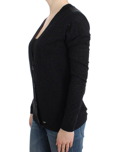 Costume National Graue Strickjacke aus Alpaka