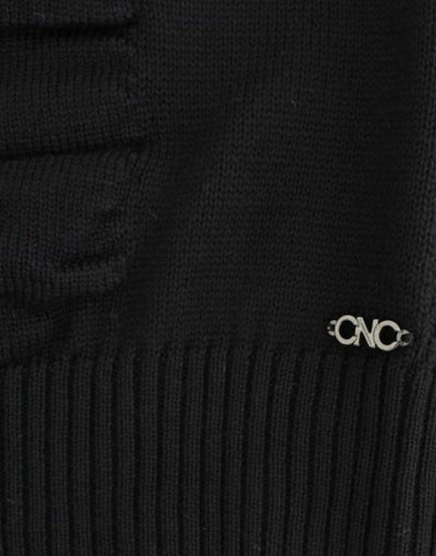 Costume National Schwarzer Wollpullover mit V-Ausschnitt