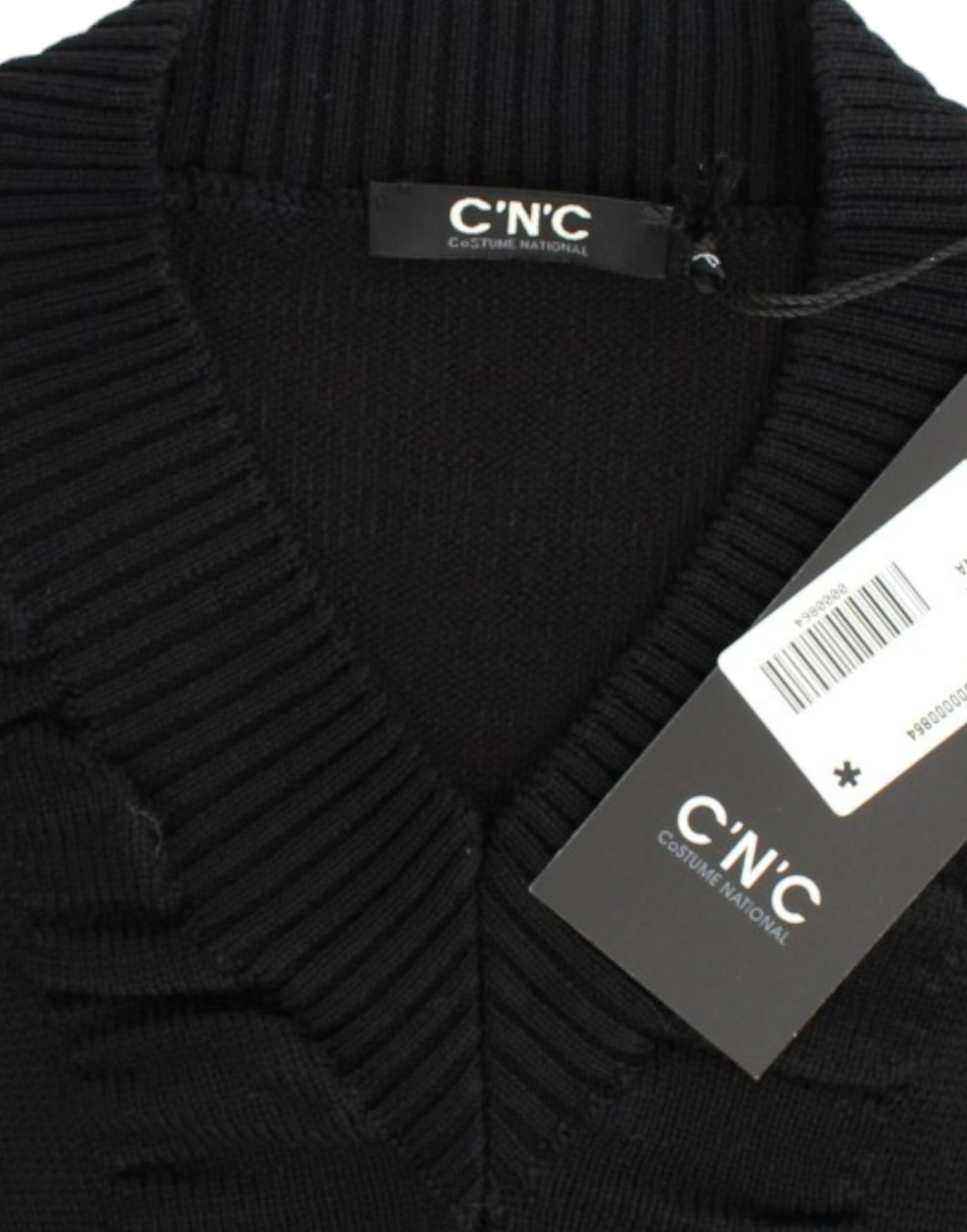 Costume National Schwarzer Wollpullover mit V-Ausschnitt