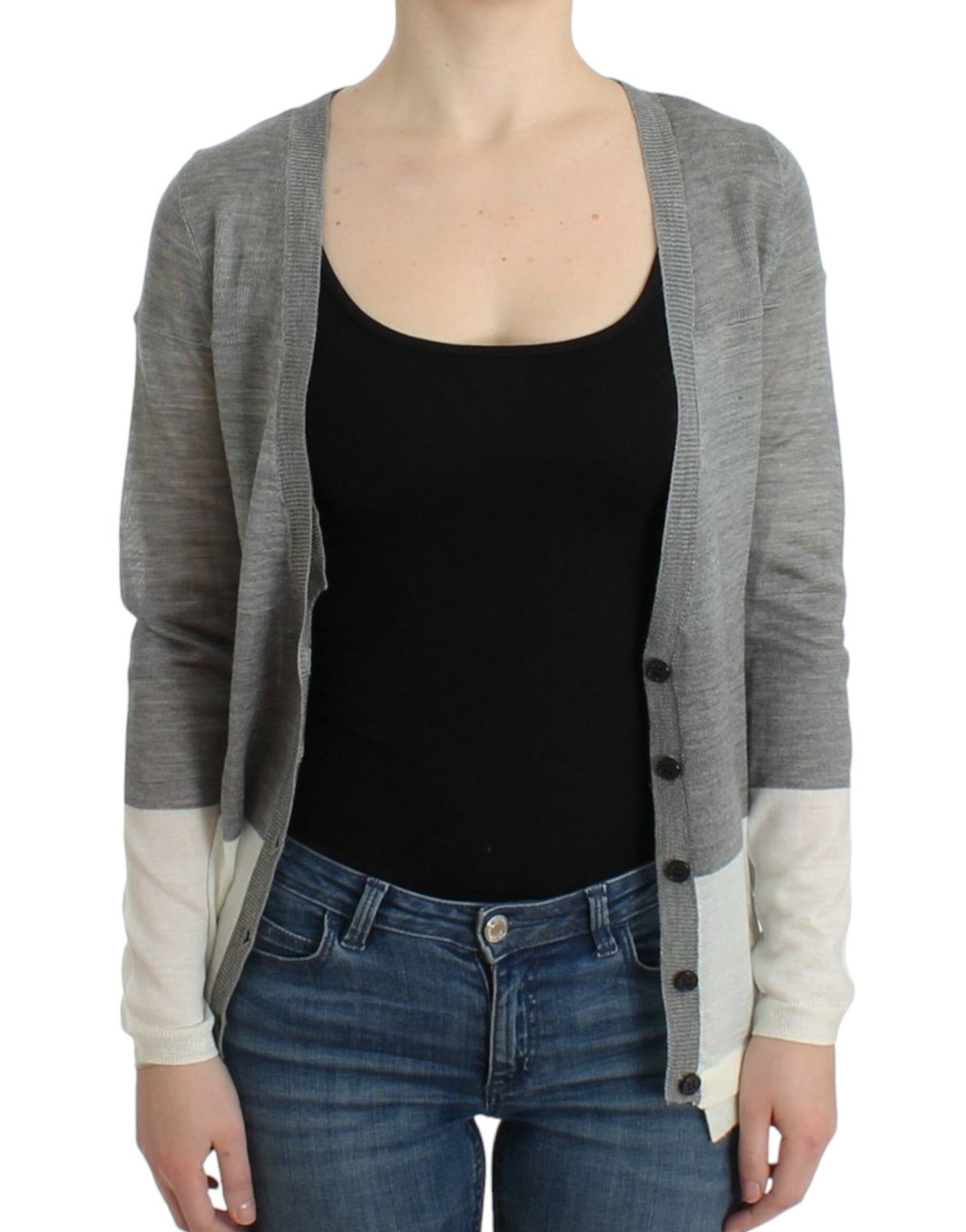 Costume National Graue leichte Strickjacke