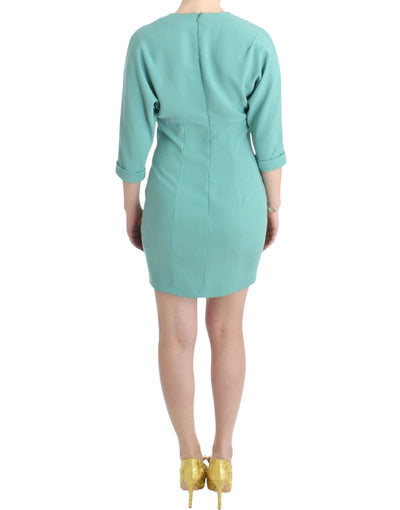Costume National Grünes Etuikleid mit 3/4 Ärmeln