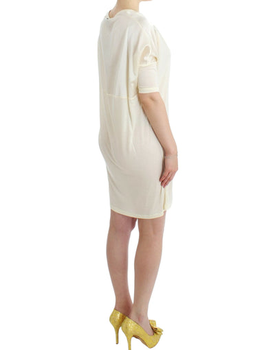 Costume National Weißes Modal-Schlauchkleid