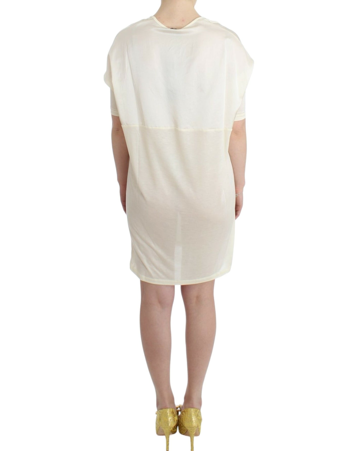 Costume National Weißes Modal-Schlauchkleid