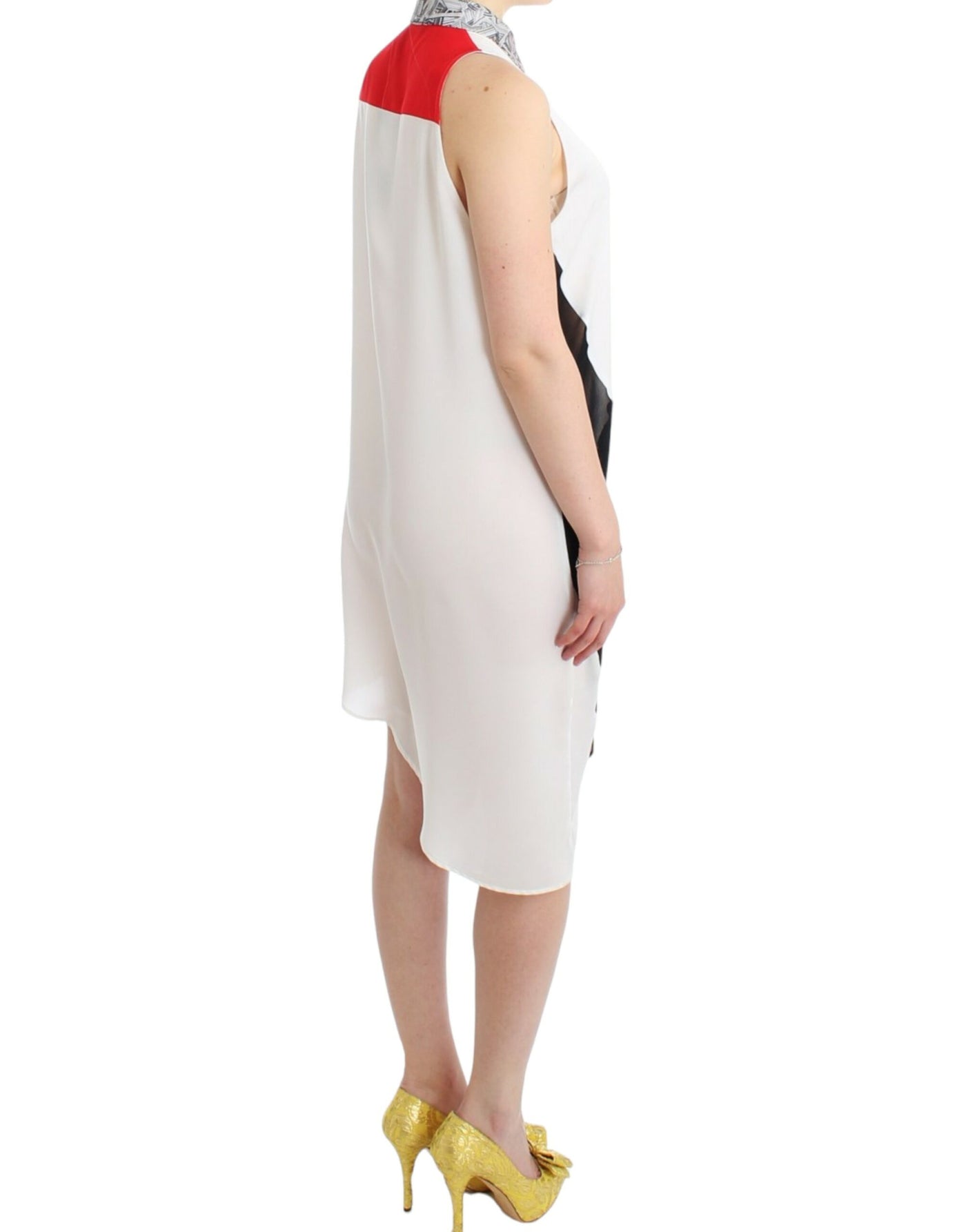 Costume National Weißes Hemdkleid mit assymetrischem Saum