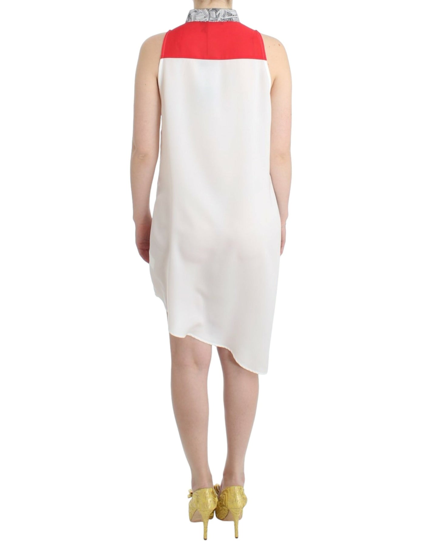 Costume National Weißes Hemdkleid mit assymetrischem Saum
