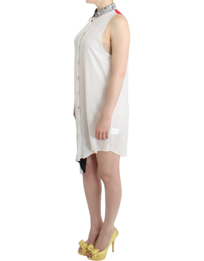 Costume National Weißes Hemdkleid mit assymetrischem Saum