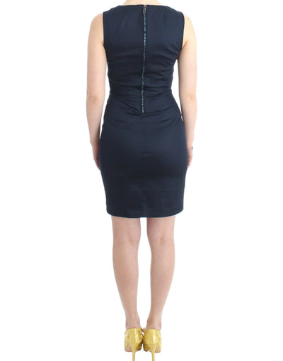 Costume National Blaues Bleistiftkleid aus Baumwolle