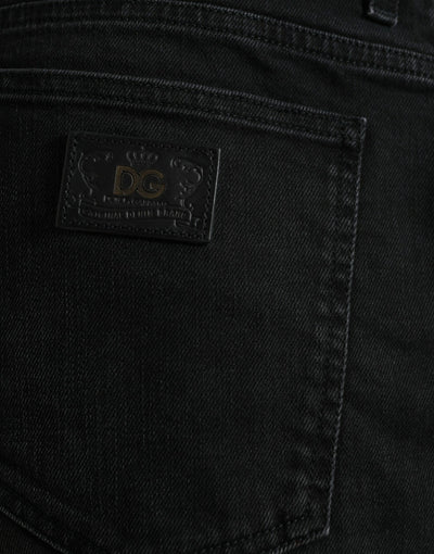 Dolce & Gabbana Schwarze Baumwoll-Stretch-Bermuda-Denim-Shorts