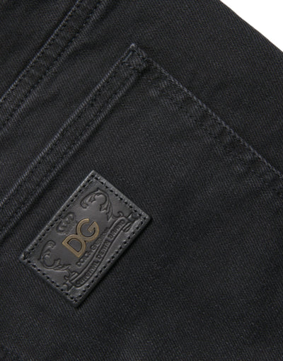 Dolce & Gabbana Schwarze Baumwoll-Stretch-Bermuda-Denim-Shorts