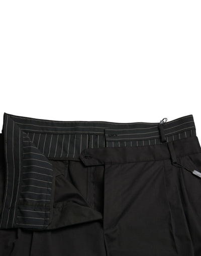 Dolce & Gabbana Schwarze Cargo-Bermuda-Shorts aus Baumwoll-Stretch
