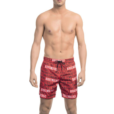 Bikkembergs "Rote Polyester-Badehose für Männer"
