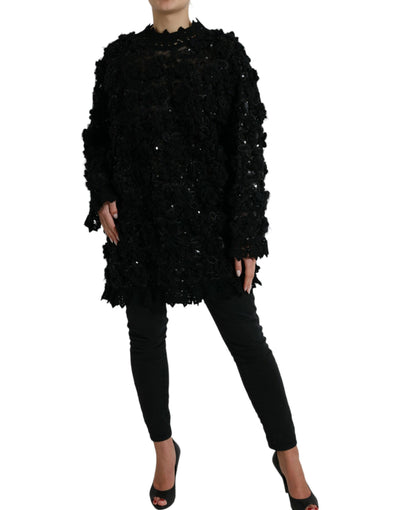 Dolce & Gabbana Schwarzer Pullover mit Paillettenverzierung