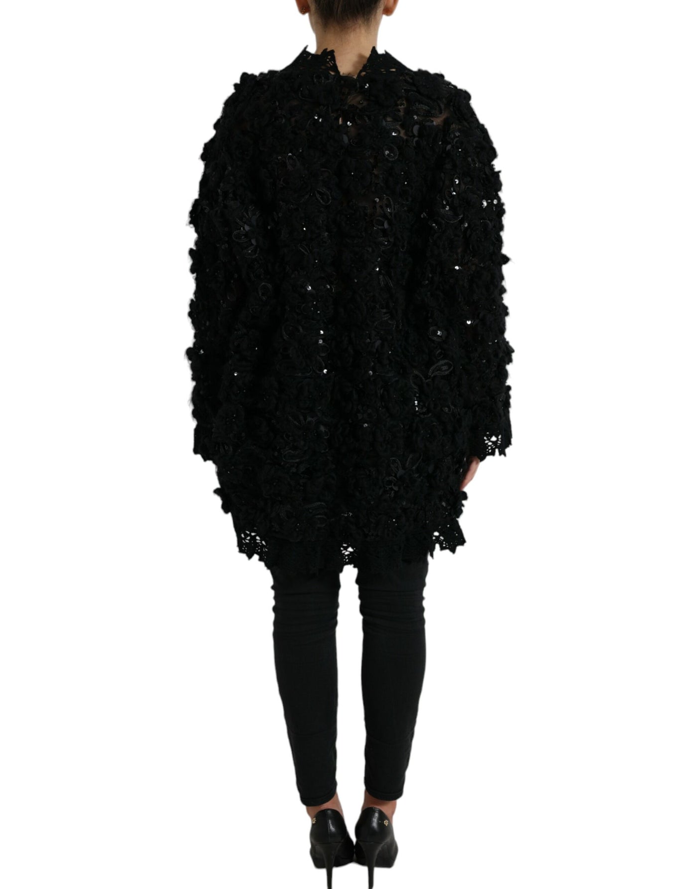 Dolce & Gabbana Schwarzer Pullover mit Paillettenverzierung