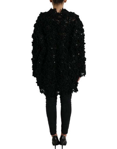 Dolce & Gabbana Schwarzer Pullover mit Paillettenverzierung
