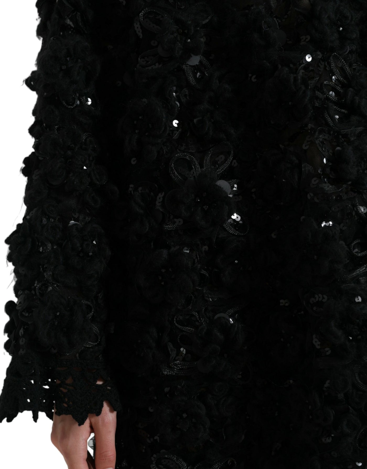 Dolce & Gabbana Schwarzer Pullover mit Paillettenverzierung