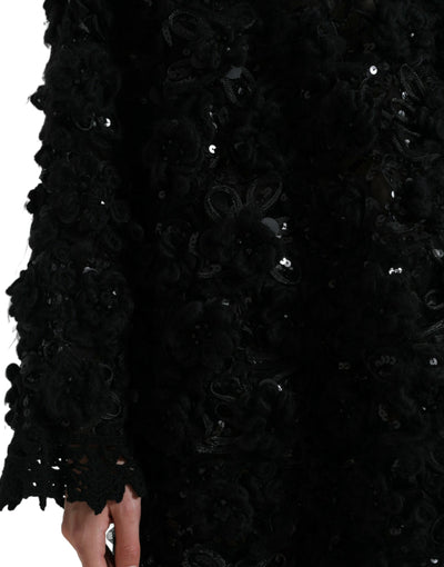 Dolce & Gabbana Schwarzer Pullover mit Paillettenverzierung