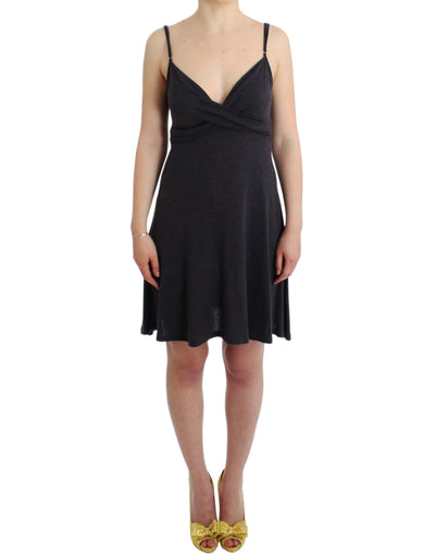 Costume National Graues Kleid in A-Linie aus Strick