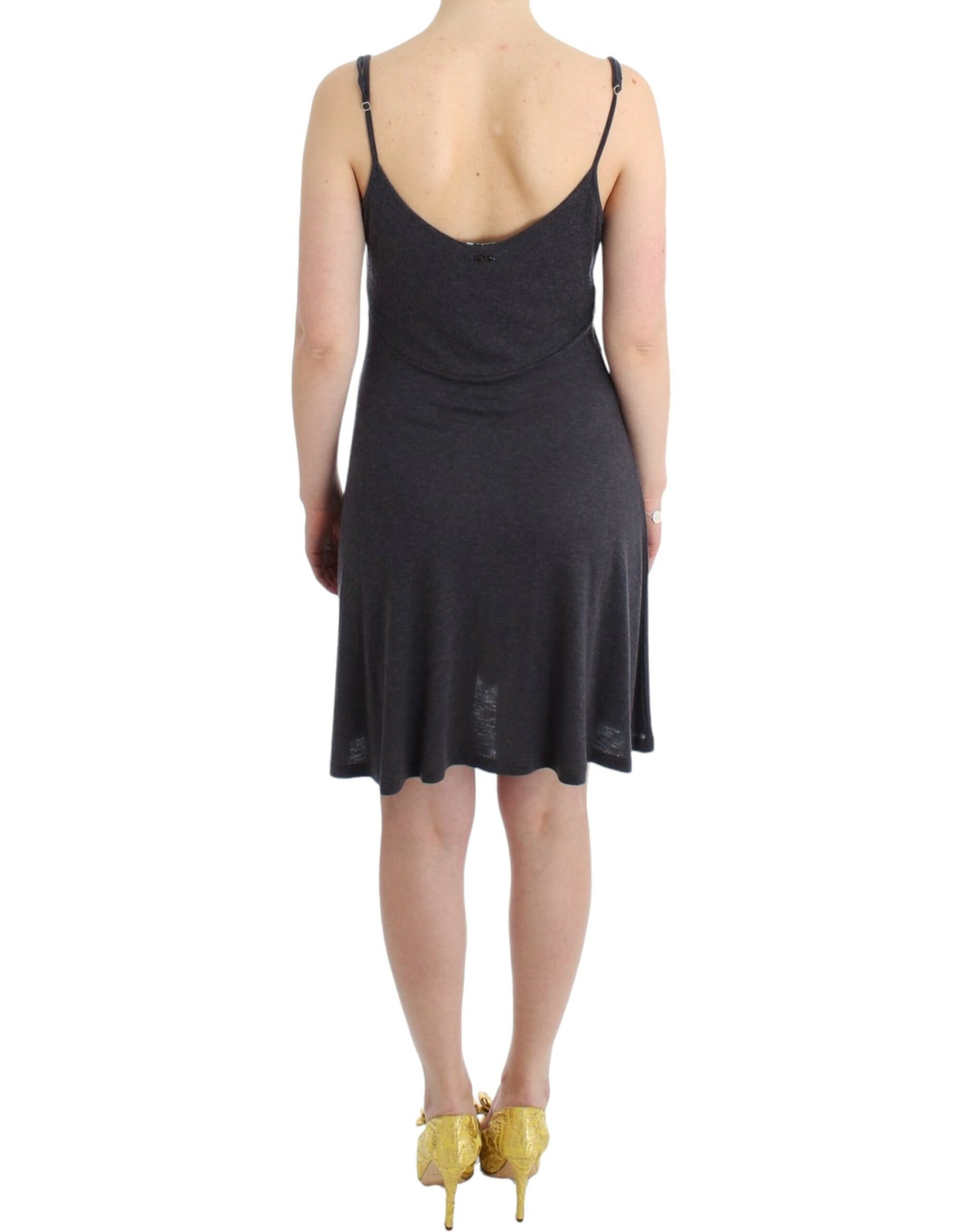 Costume National Graues Kleid in A-Linie aus Strick