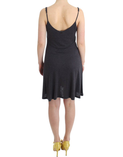 Costume National Graues Kleid in A-Linie aus Strick