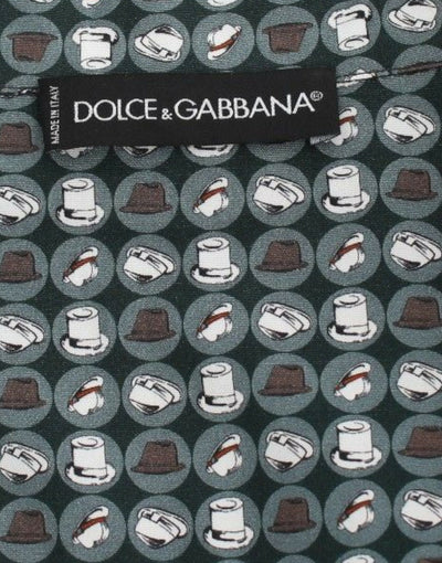 Dolce & Gabbana Grüner Hut Druck Baumwolle Pyjama Shirt Nachtwäsche