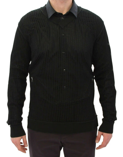 Dolce & Gabbana Dunkelgrüner Runway Netz Pullover Netzpullover