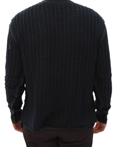 Dolce & Gabbana Blau Runway Netz Pullover Netzpullover