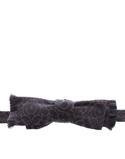 Dolce & Gabbana Graue Seidenfliege aus schwarzer Wolle
