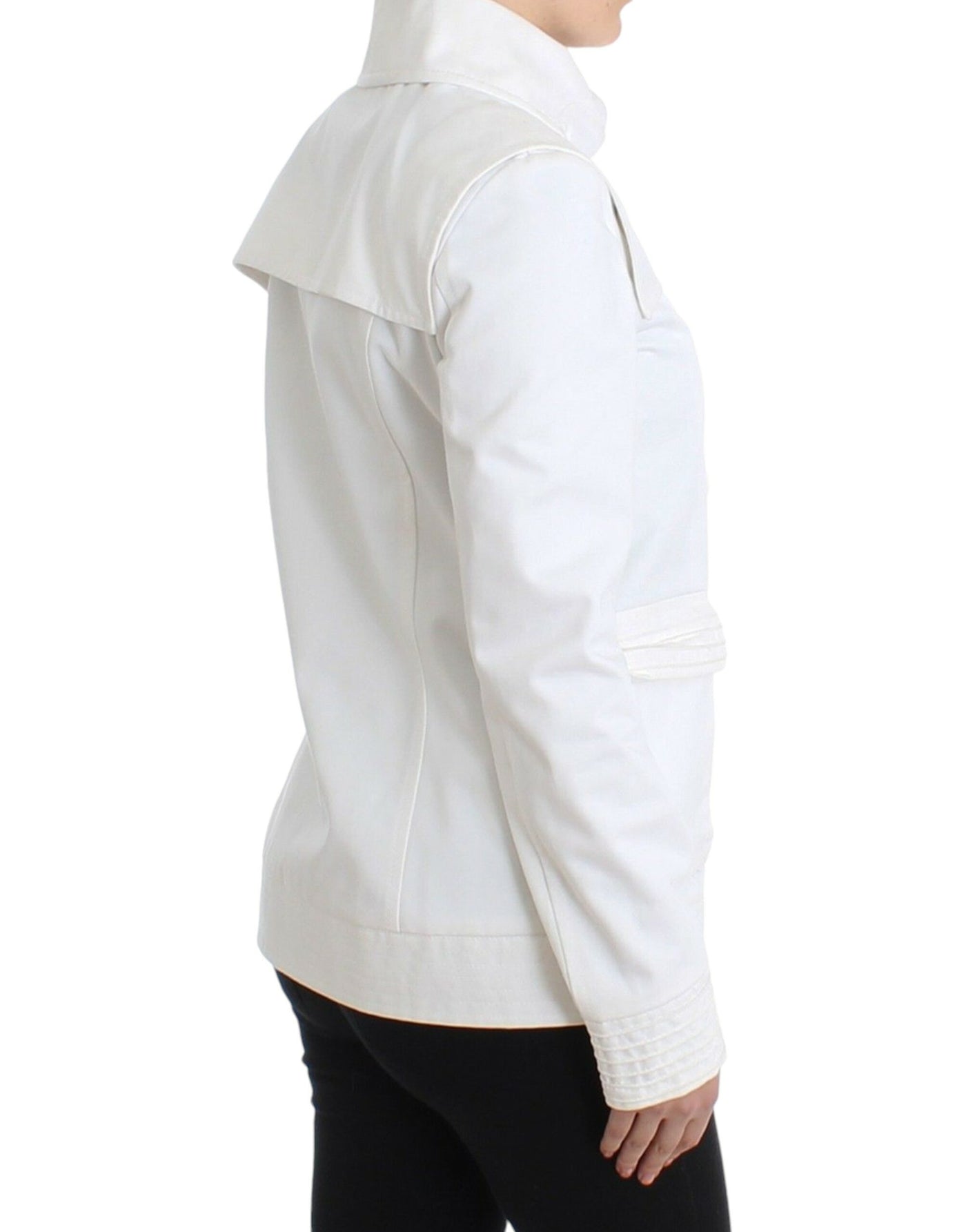 GF Ferre Weiße doppelreihige Jacke Mantel Blazer