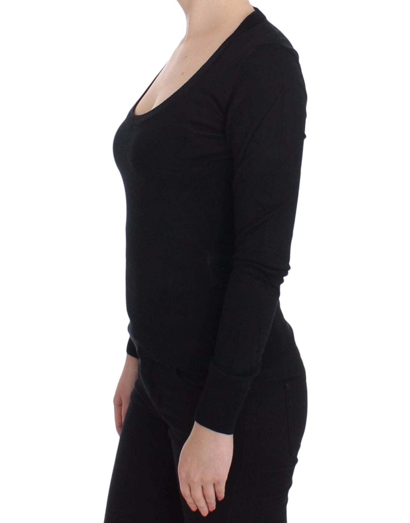 Dolce & Gabbana Schwarzer Kaschmirpullover mit Rundhalsausschnitt Pullover