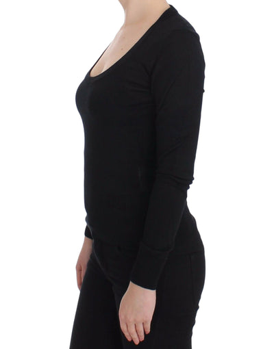 Dolce & Gabbana Schwarzer Kaschmirpullover mit Rundhalsausschnitt Pullover