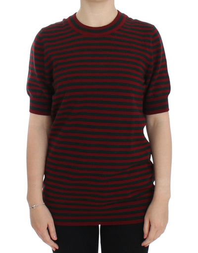 Dolce & Gabbana Rotgrauer Kaschmir-Kurzarmpullover