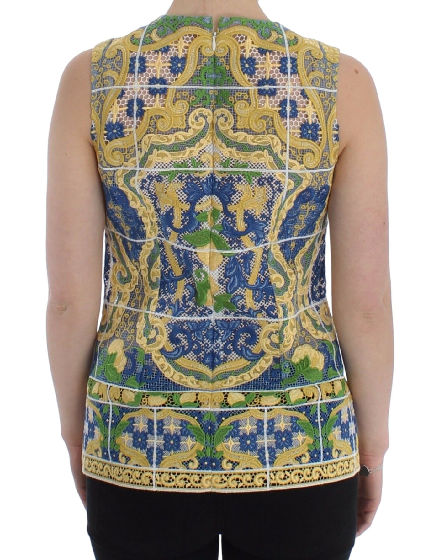 Dolce & Gabbana Multicolor Majolika bestickter Pullover