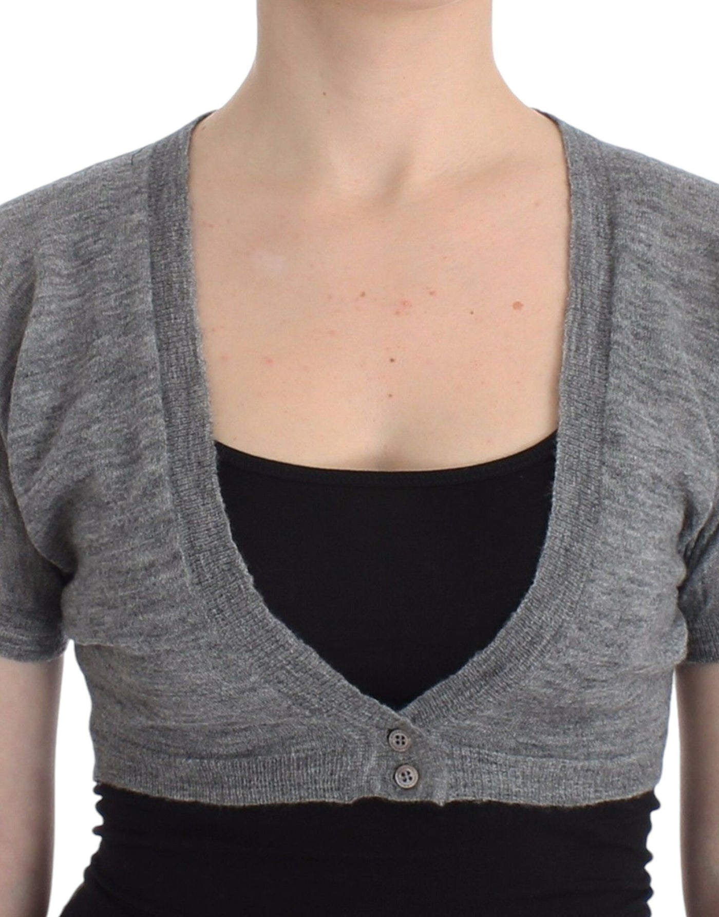Ermanno Scervino Dessous Strickpullover Strickjacke Bolero Grau