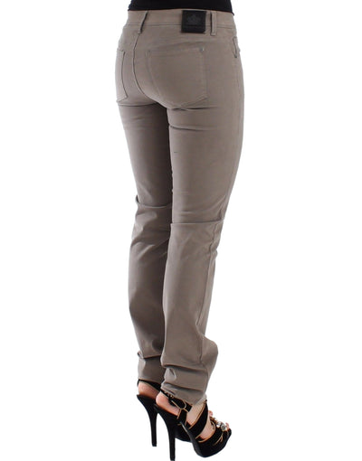 Ermanno Scervino Taupe Beige Schlanke Jeans Denim-Hosen Skinny