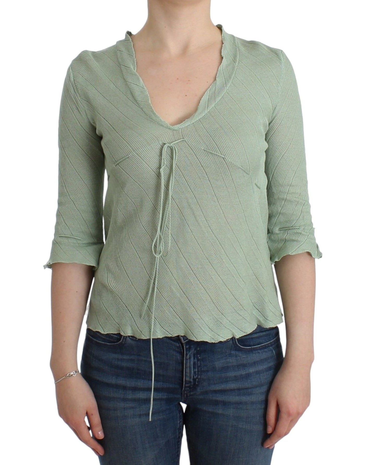 Ermanno Scervino Grünes leichtes Strickpullover-Top Bluse