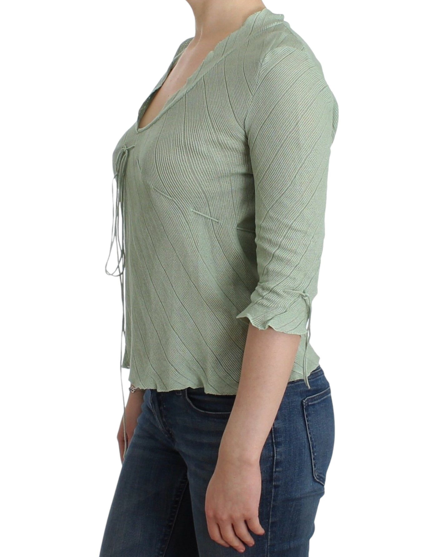 Ermanno Scervino Grünes leichtes Strickpullover-Top Bluse