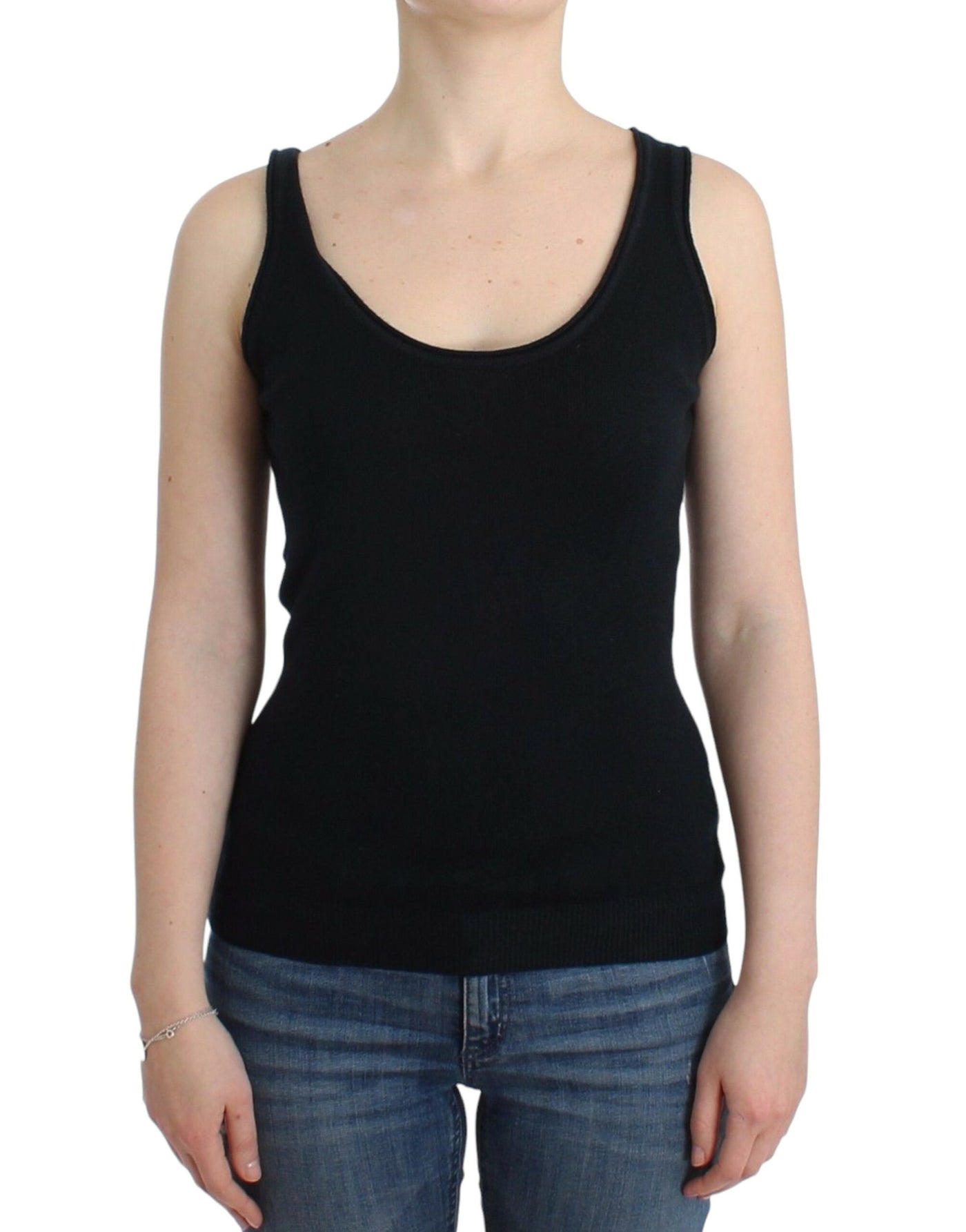 Ermanno Scervino Schwarzes Stricktop Strickpullover 100% Kaschmir