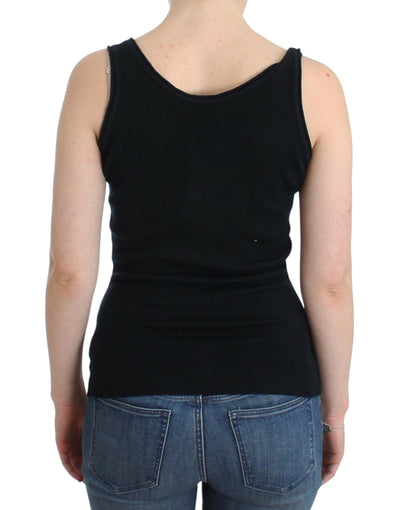 Ermanno Scervino Schwarzes Stricktop Strickpullover 100% Kaschmir