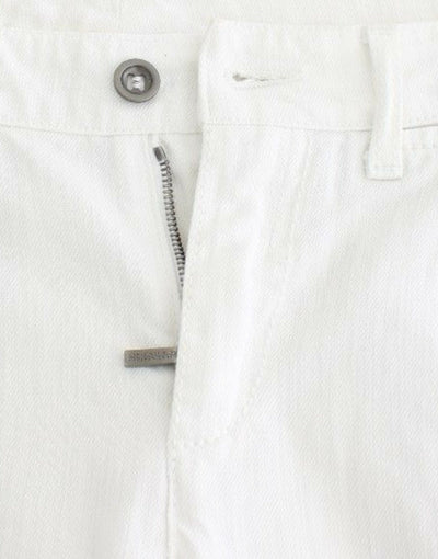 Ermanno Scervino Weiße Cropped Jeans Denim Hosen Branded Capri